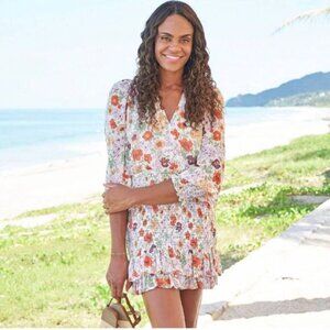 Veronica Beard Saera Dress Floral Off White Size 0